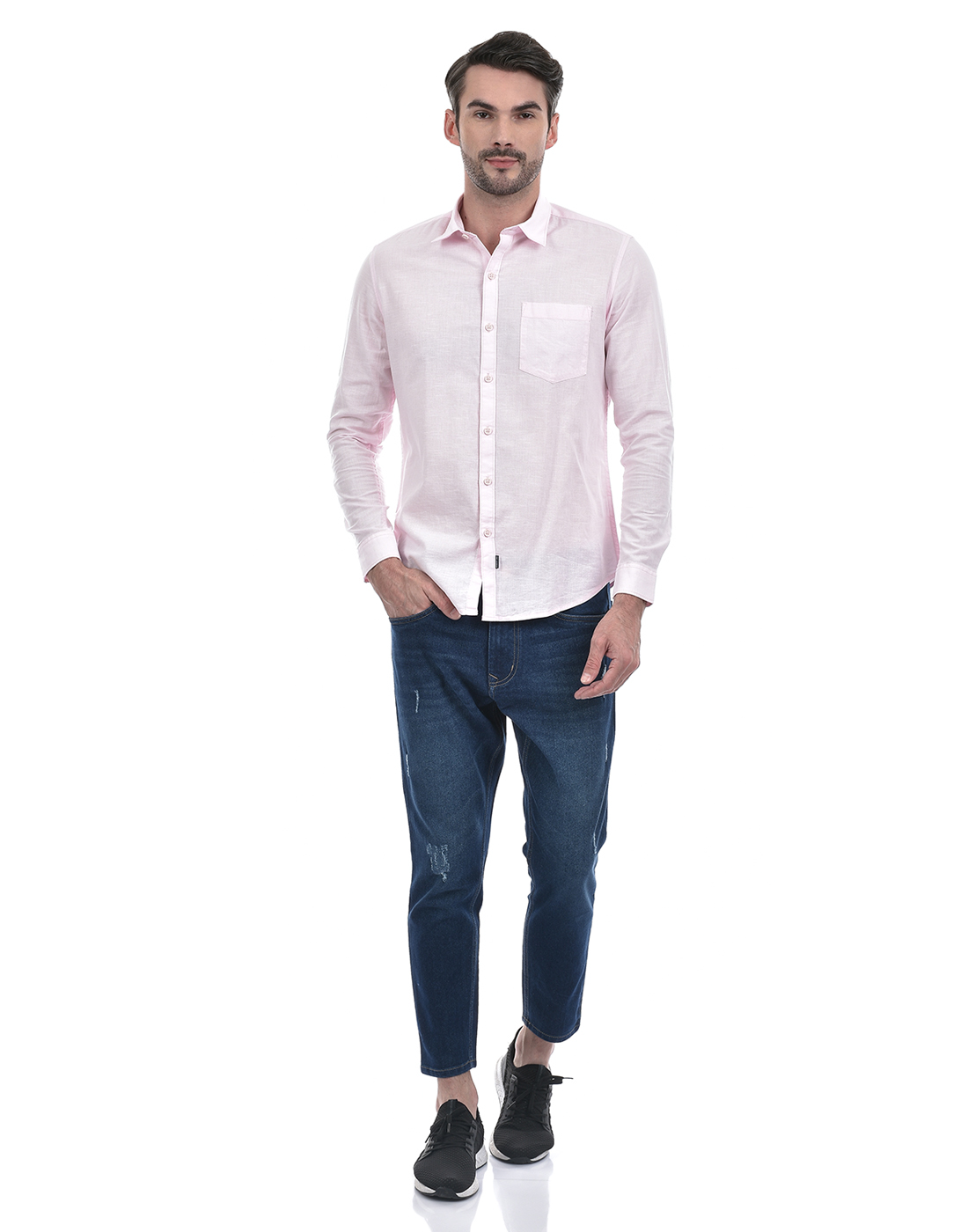 Numero Uno Men Solid Pink Shirt